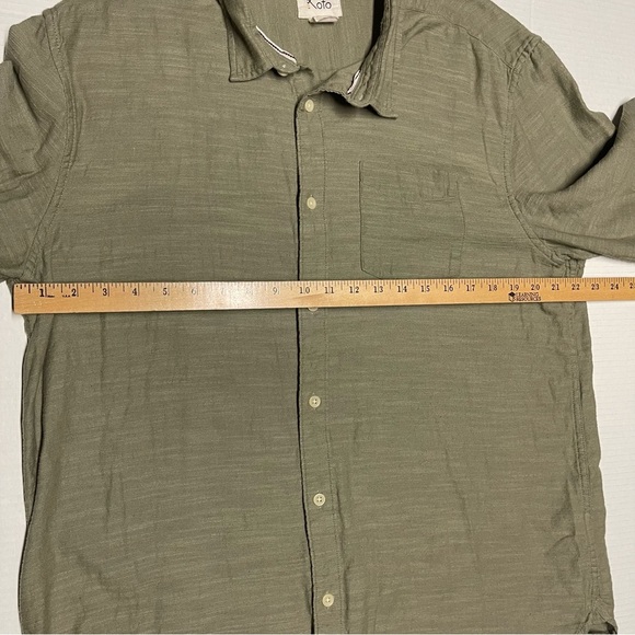 Koto Men’s Lightweight Cotton Green Button Down Shirt Sz XL Travel Hiking Trail - Picture 6 of 8